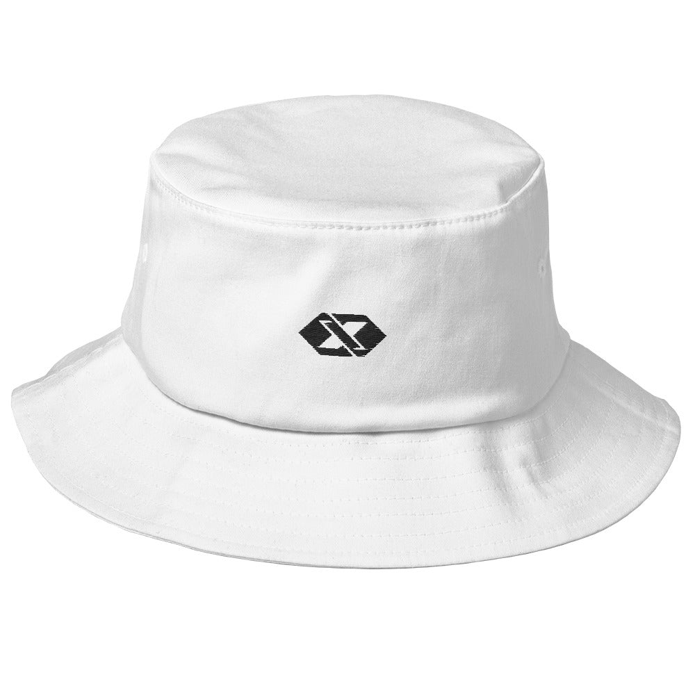 Kapelusz bucket Signature — Śnieżna Biel — X-FUN STUDIO