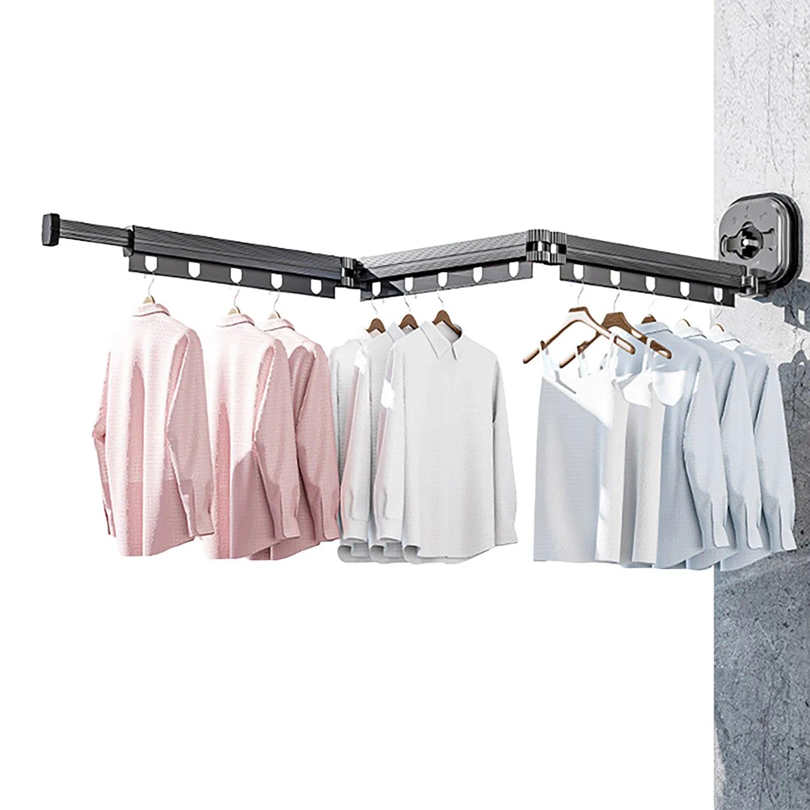 "Save Space with Our Multifunctional Retractable Clothes Drying Hanger!"