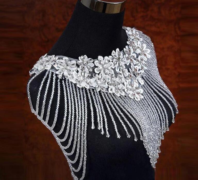 Bolero de boda de cristal blanco