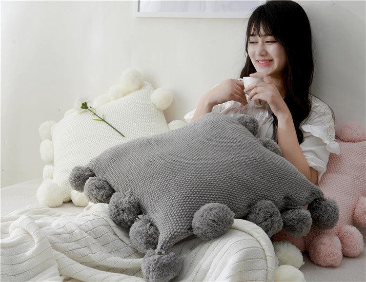 Papadog Solid Color Square Wool Pillow