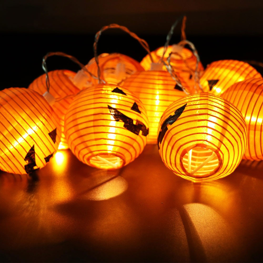 Guirlandes lumineuses LED pour Halloween en forme de citrouille