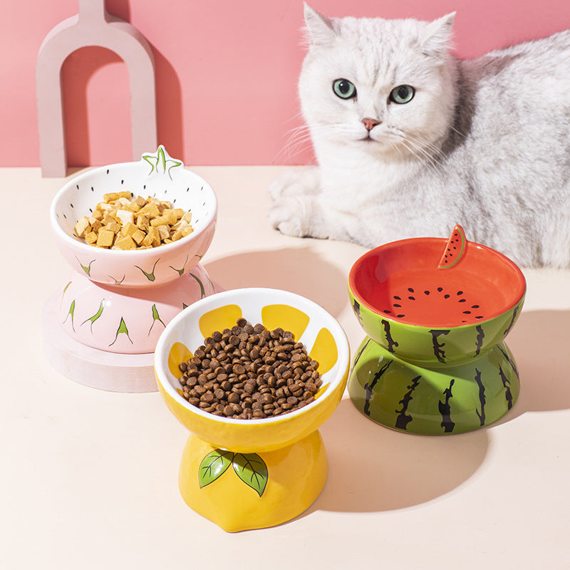 Ceramic cat bowl, ergonomic