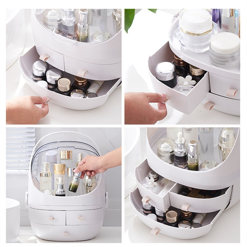 Waterproof makeup box with drawers