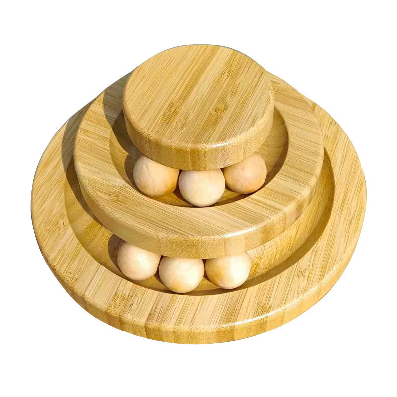 Durable wooden cat toy