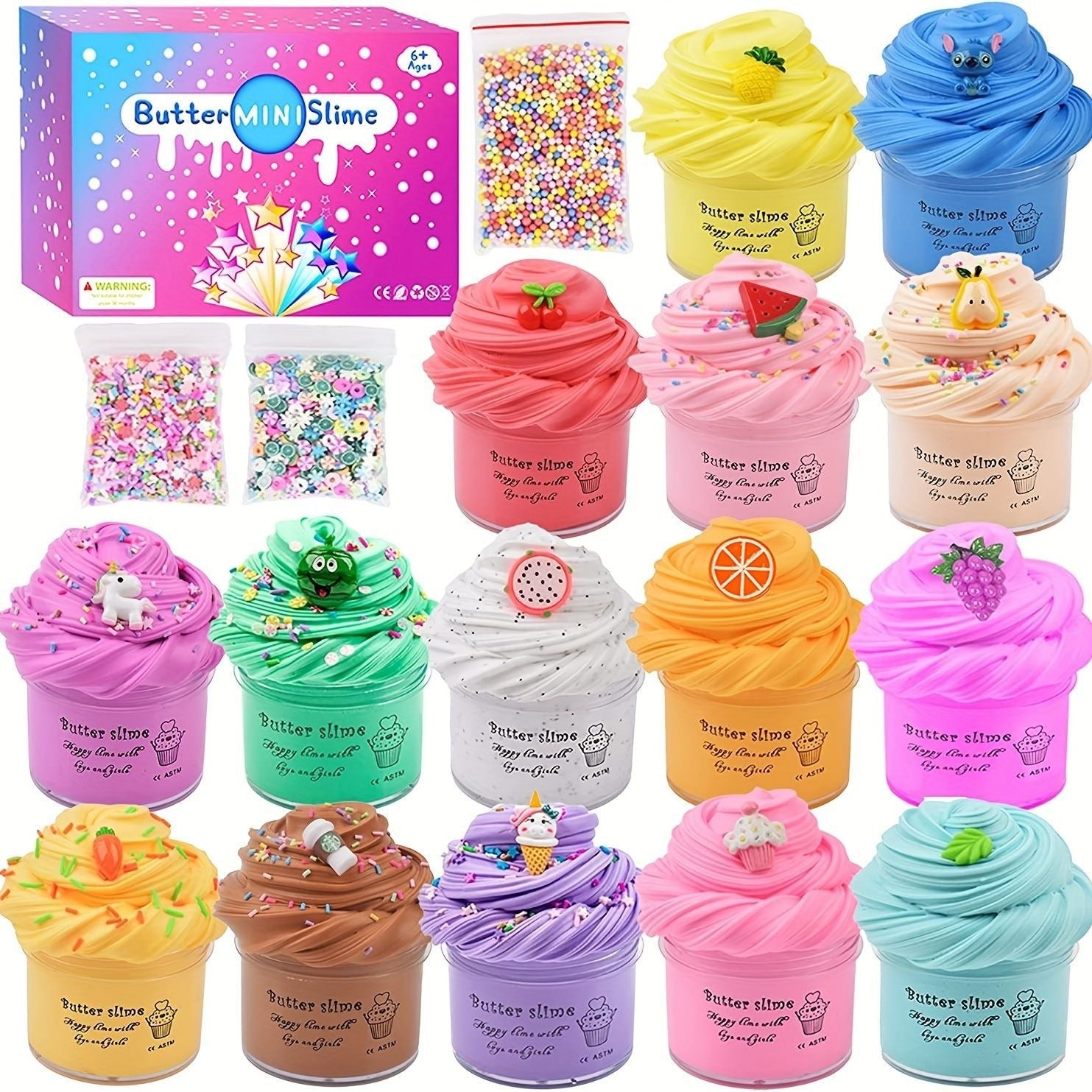 Slime kit: butter, cotton, colored