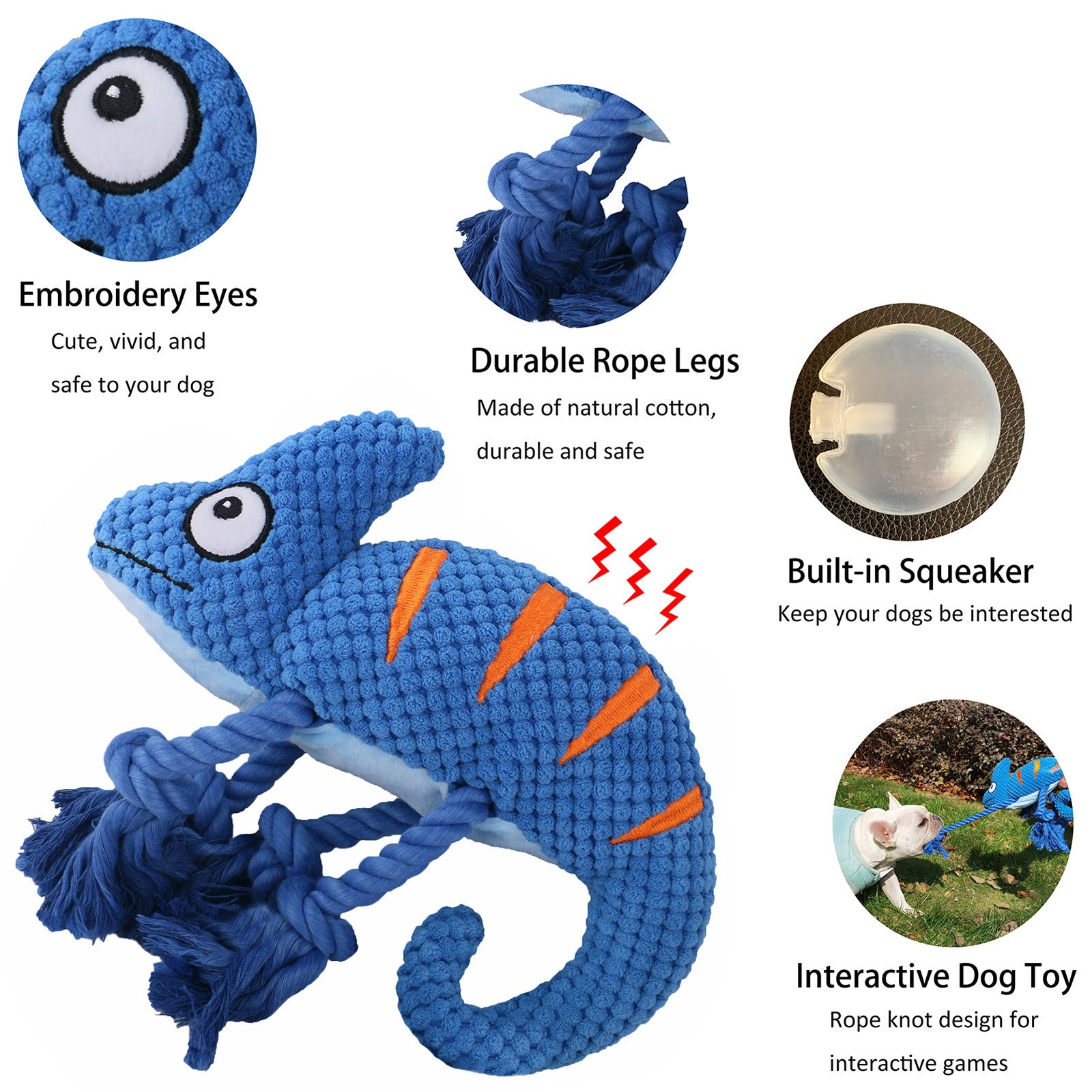 Jouet caméléon interactif en peluche