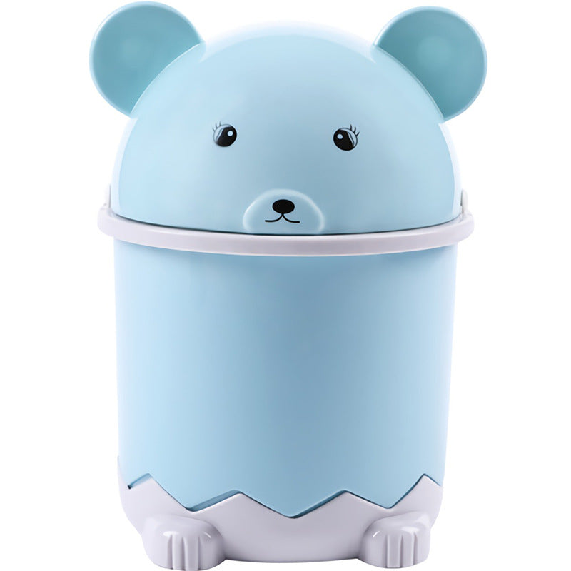 Cartoon desk trash can with lid