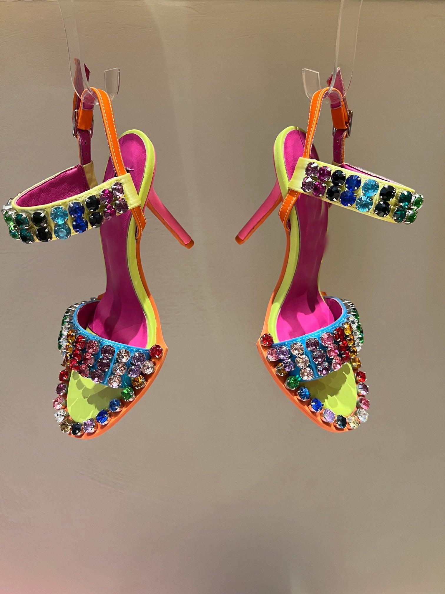 Summer Rhinestone Colorful Heels