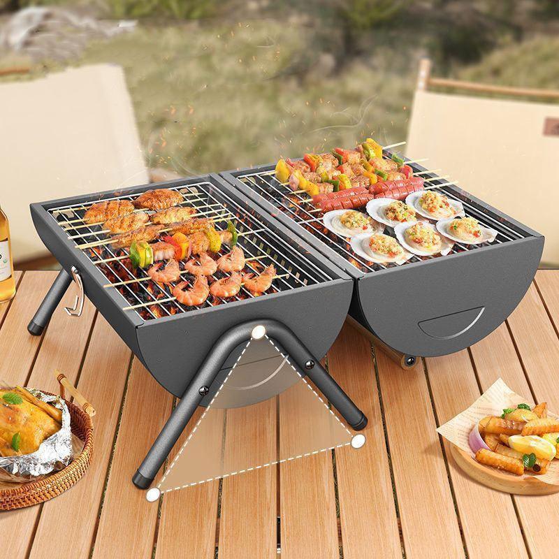 Double-Sided Charcoal Grill