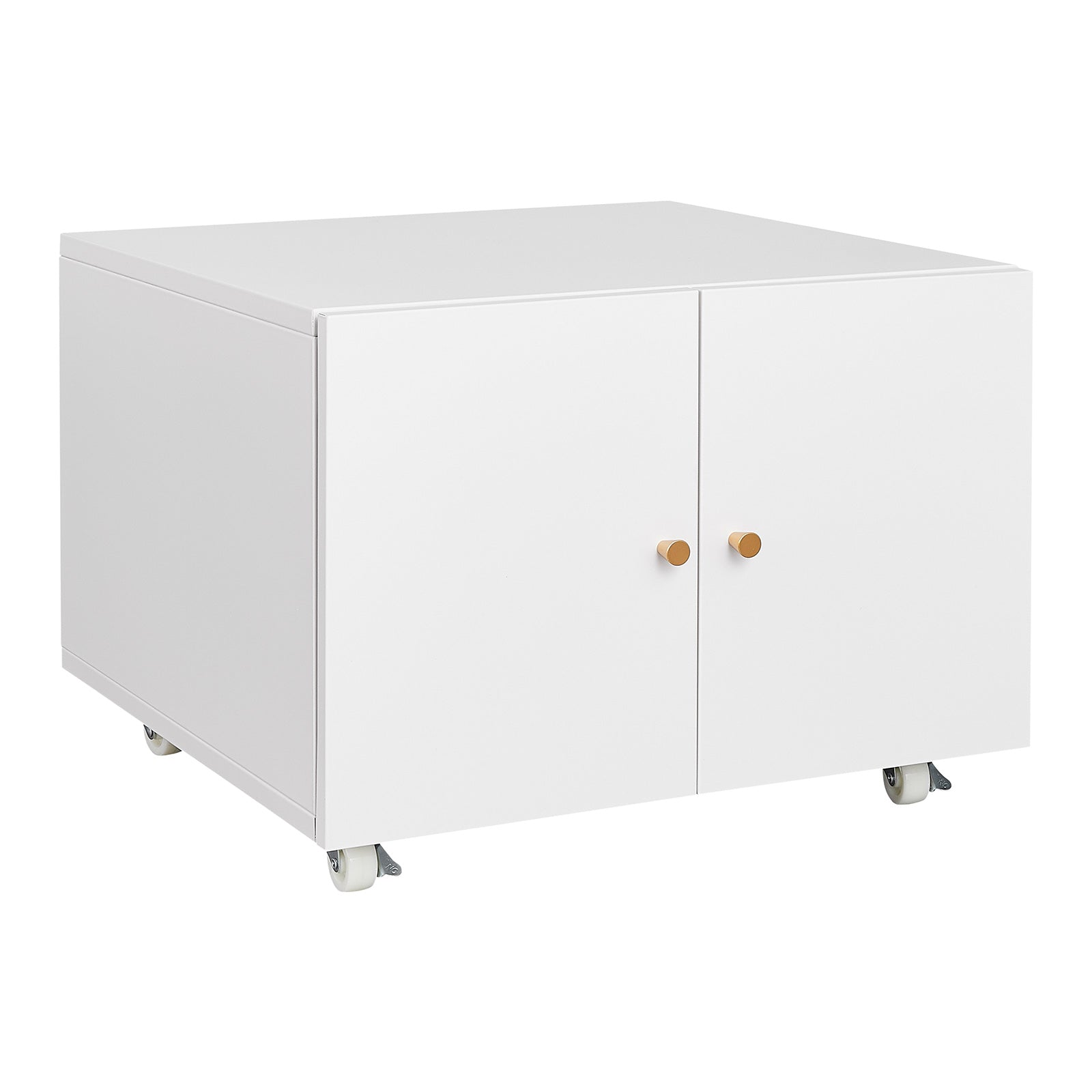 White mobile office cabinet