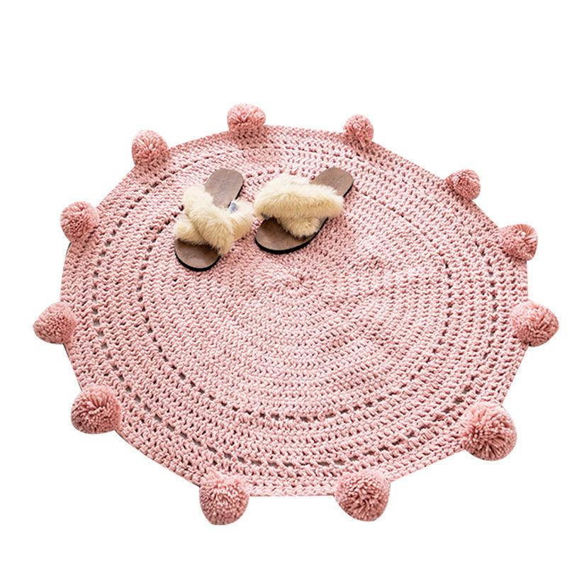 Handmade wool round rug