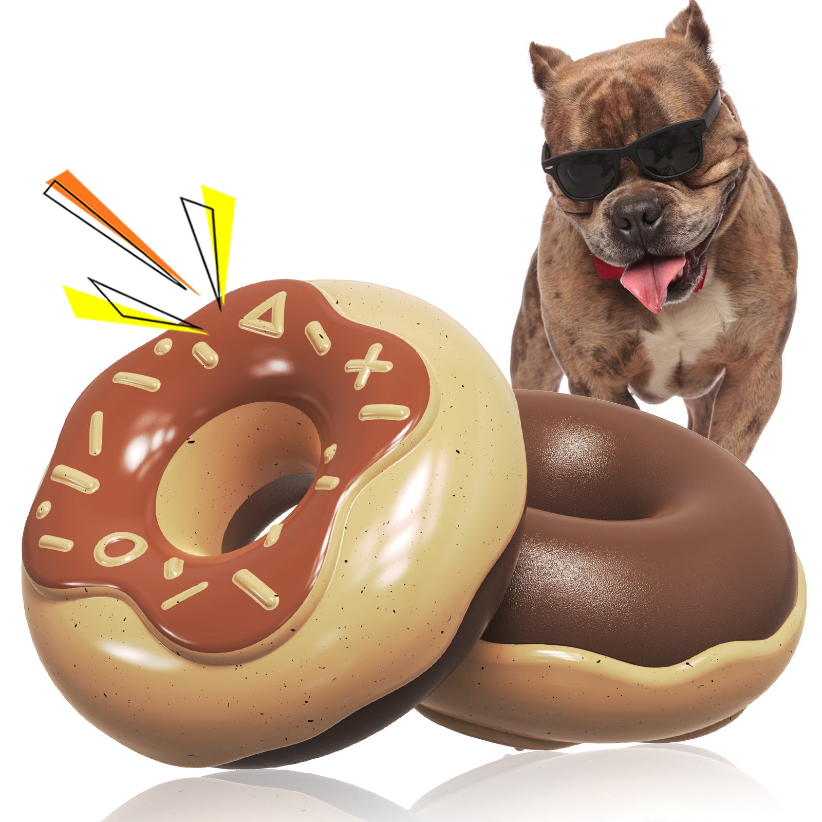 Jouet Donut pour chien avec nettoyeur de dents