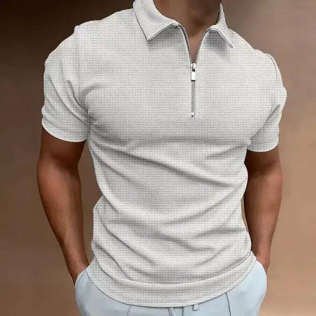 Polo d'été zippé à manches courtes pour hommes