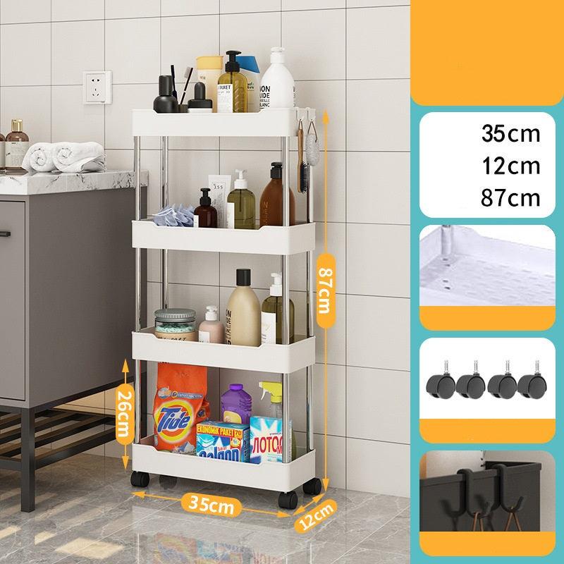 Estante rodante multifuncional: baño, cocina y más