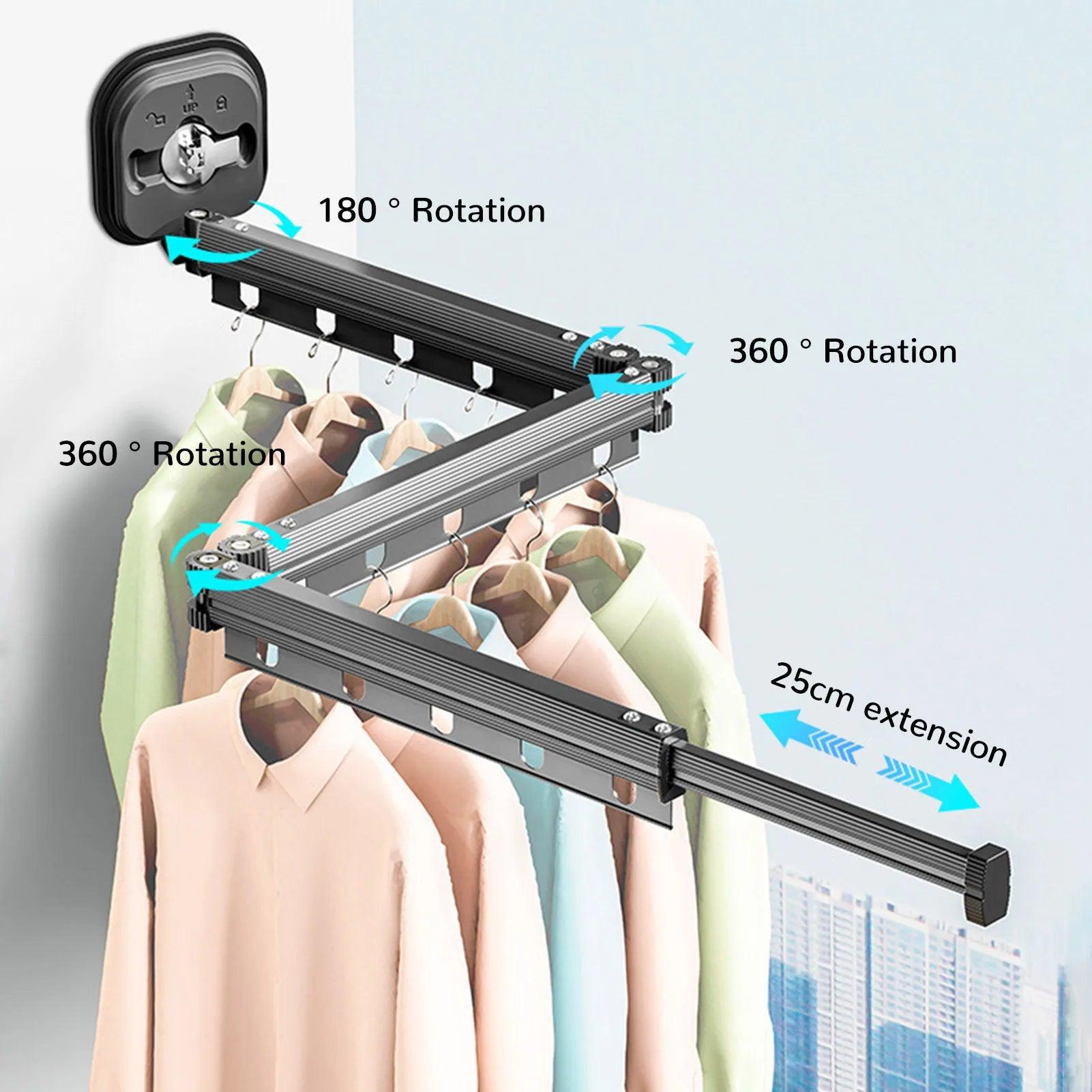 "Save Space with Our Multifunctional Retractable Clothes Drying Hanger!"