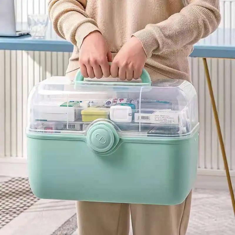 Grande boîte de rangement pour médicaments, trousse de premiers soins portable