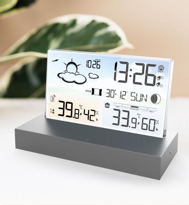 Horloge météo en verre RF