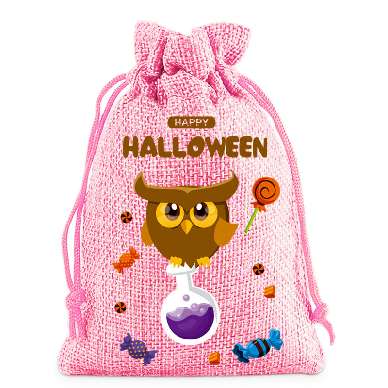 Petit sac en lin pour Halloween