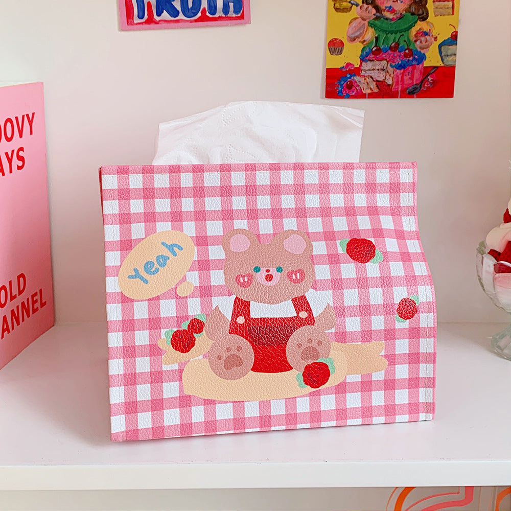 Heart bear tissue box, PU