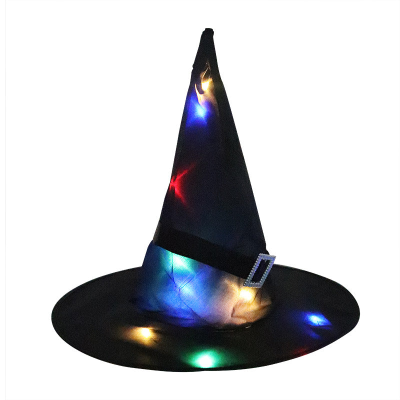 Sombrero de bruja con luces LED para decoración de Halloween