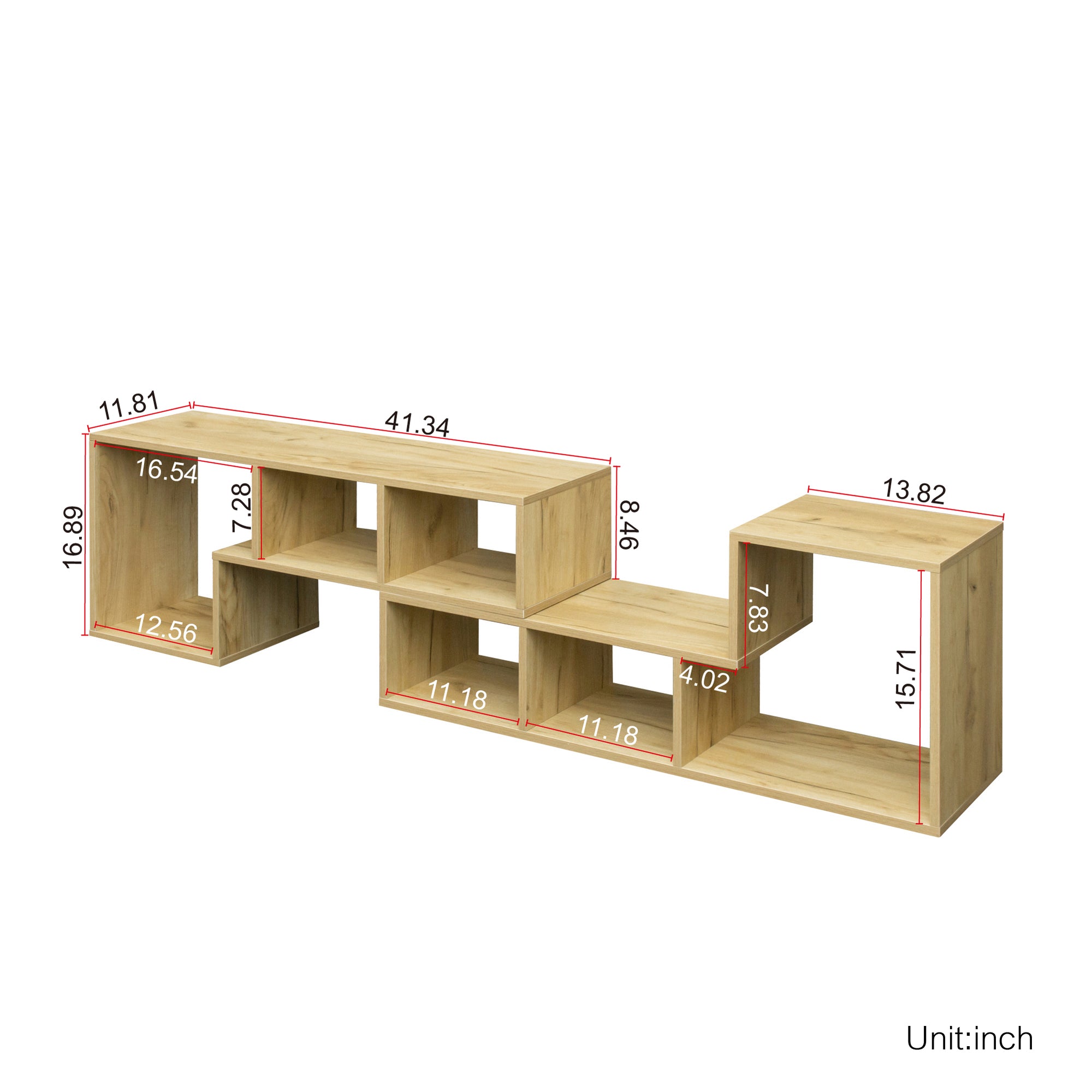 Double L Oak TV Stand