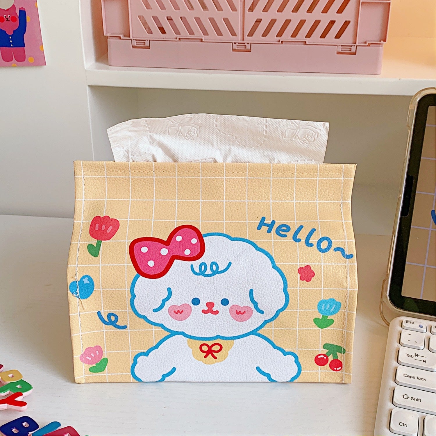 Heart bear tissue box, PU