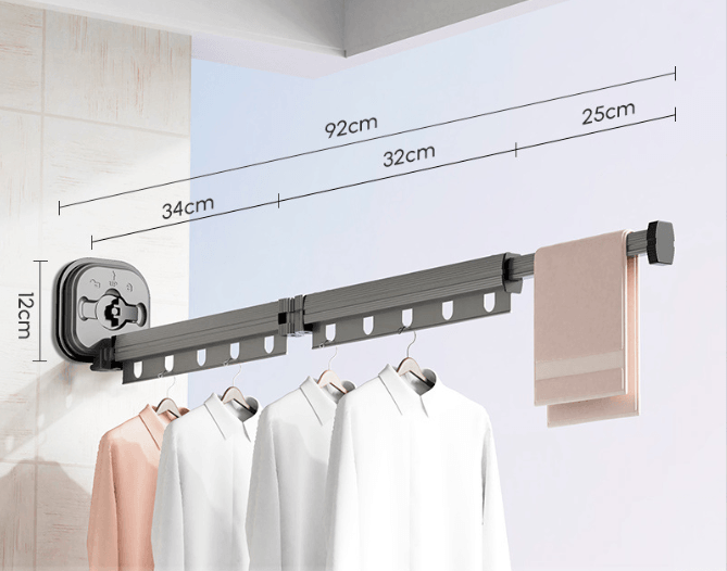 "Save Space with Our Multifunctional Retractable Clothes Drying Hanger!"