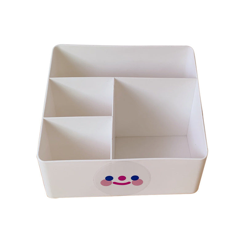 Caja de almacenamiento para escritorio roja y blanca