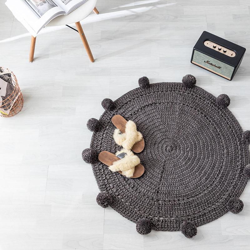 Handmade wool round rug