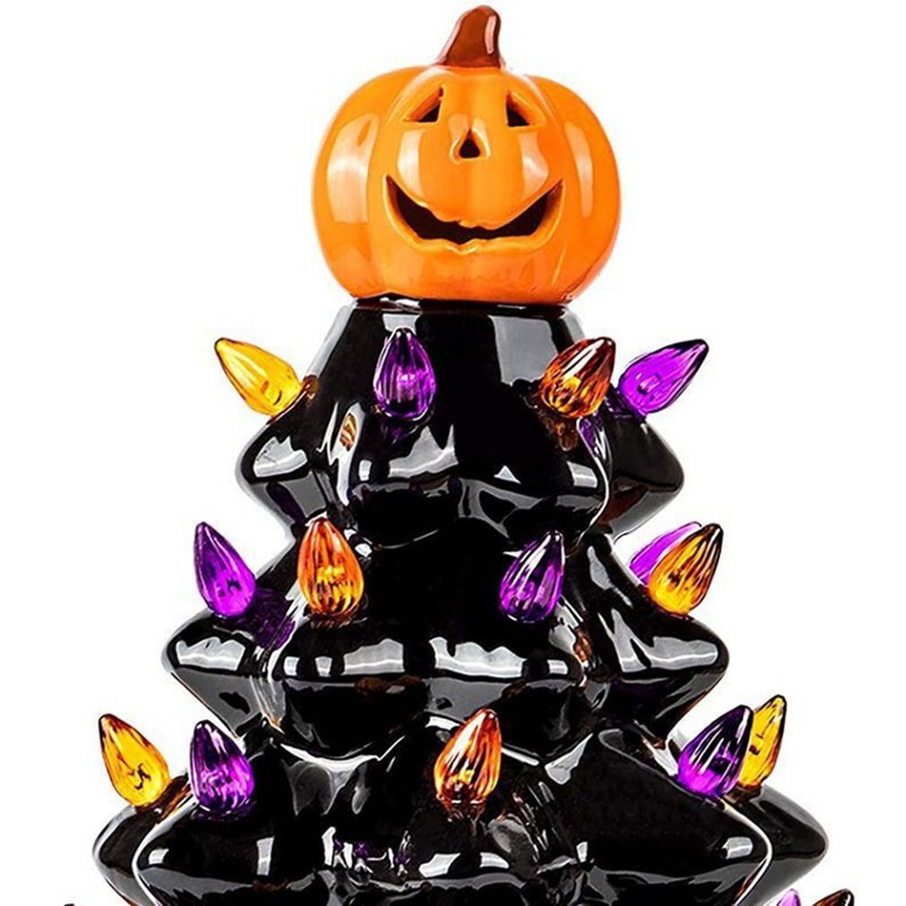 Árbol de Halloween luminoso y negro