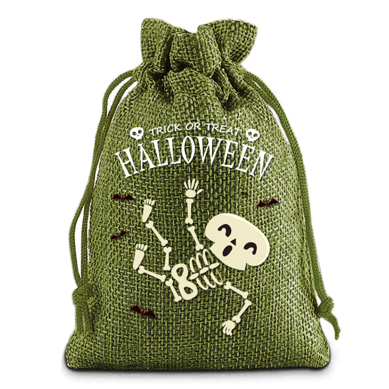 Petit sac en lin pour Halloween