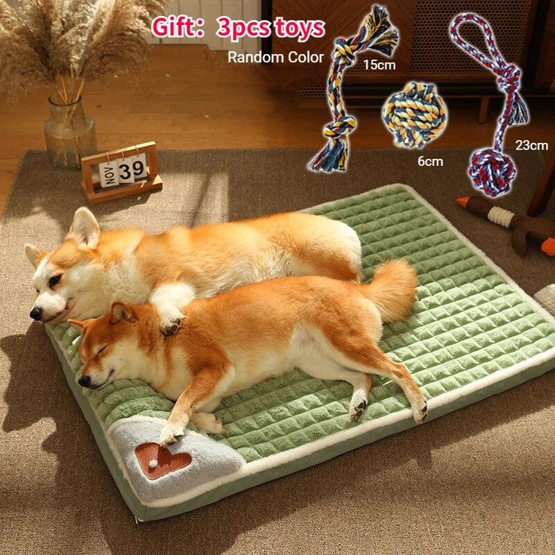 Soft dog bed with removable cushion