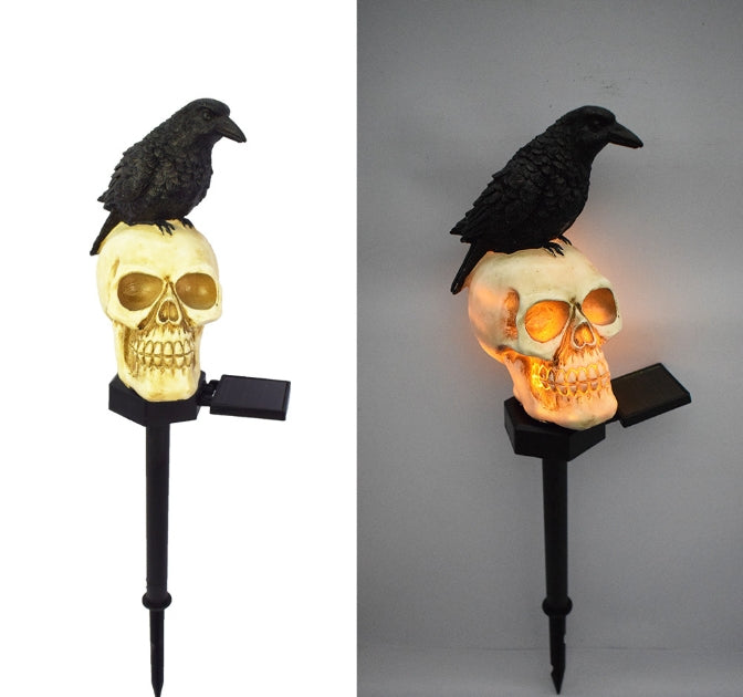 Lampe solaire en forme de crâne pour Halloween