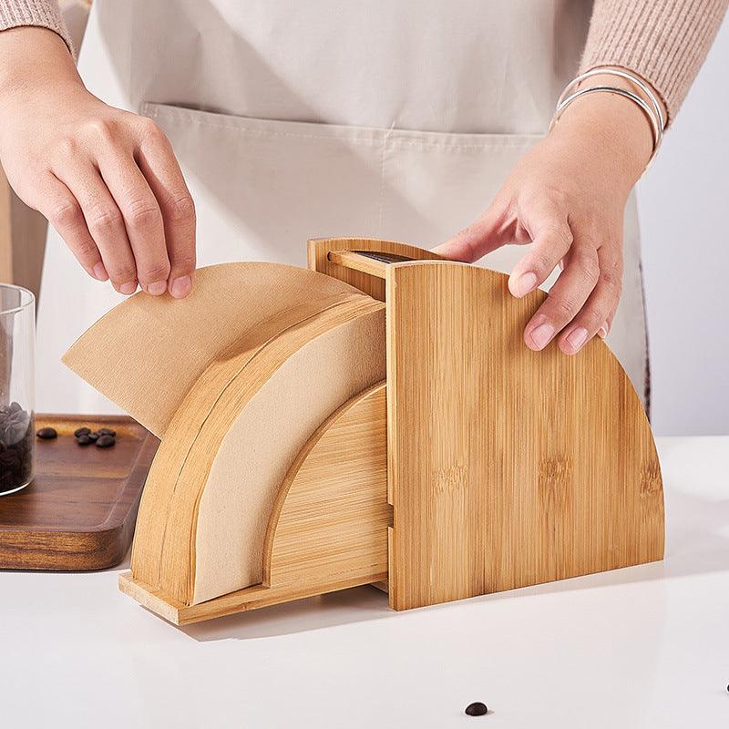 Porte-filtre à café en bois