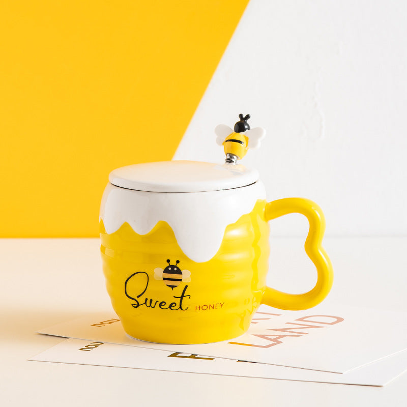 Taza de abeja con tapa