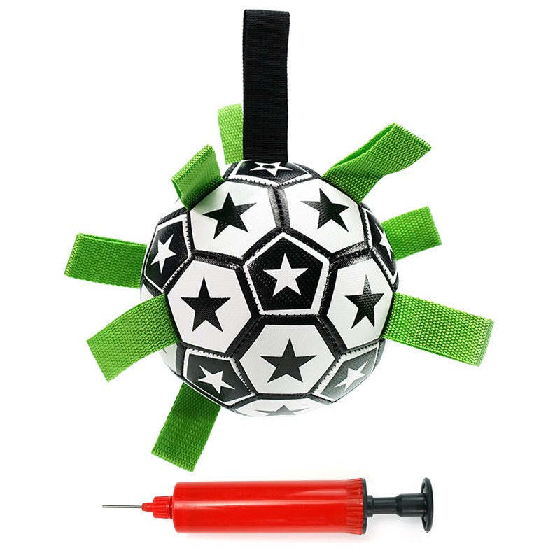 Ballon de football pour chien avec jouet en corde