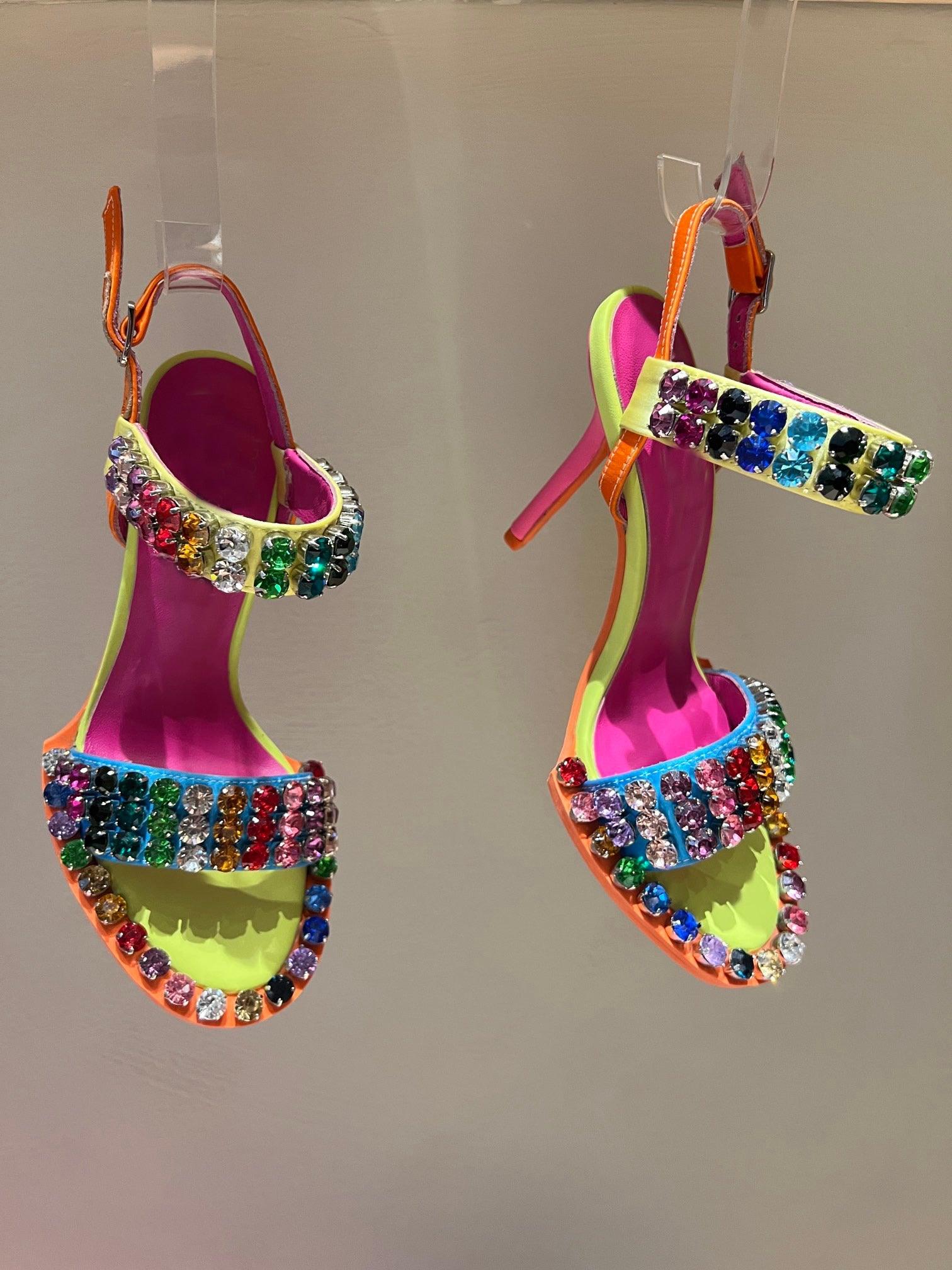 Summer Rhinestone Colorful Heels