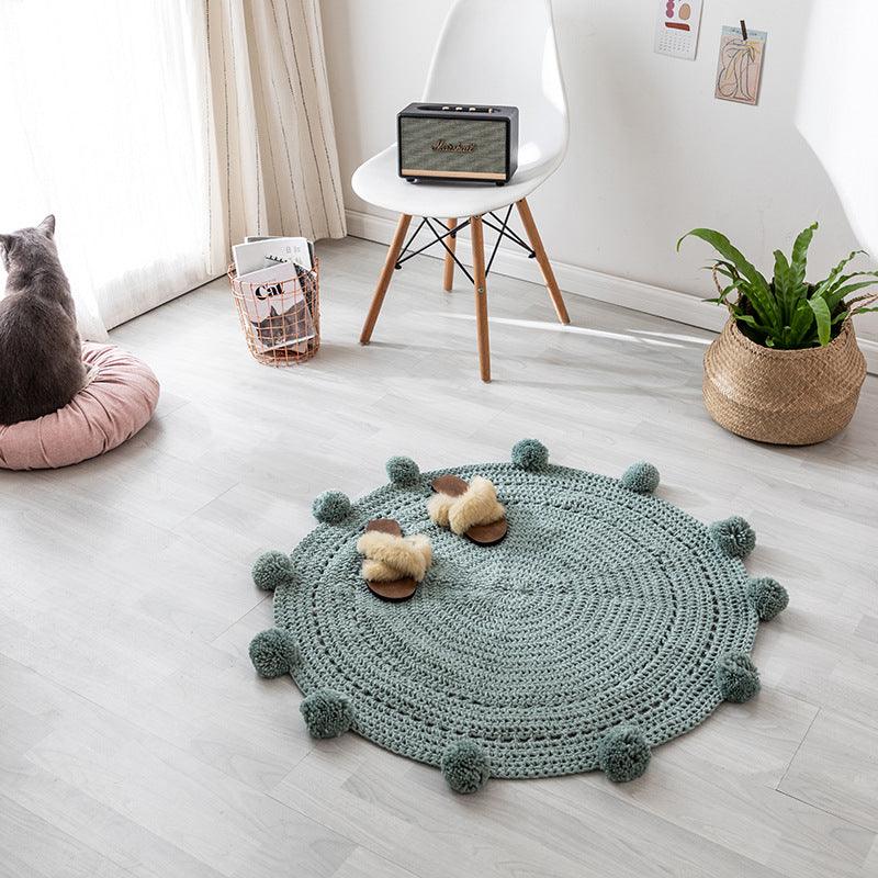 Handmade wool round rug