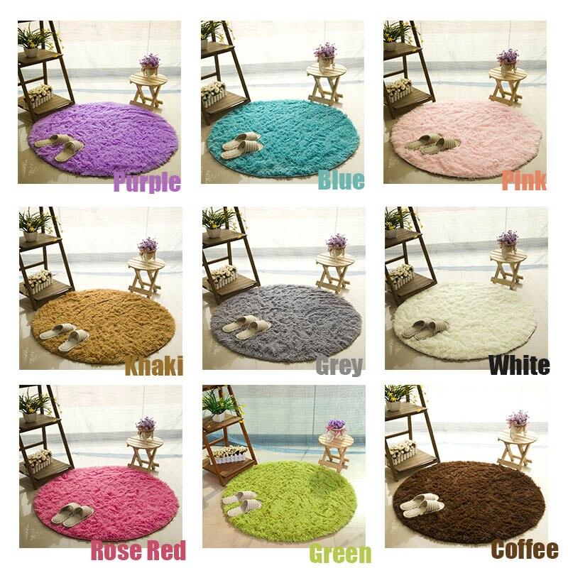 Tapis rond en fausse fourrure