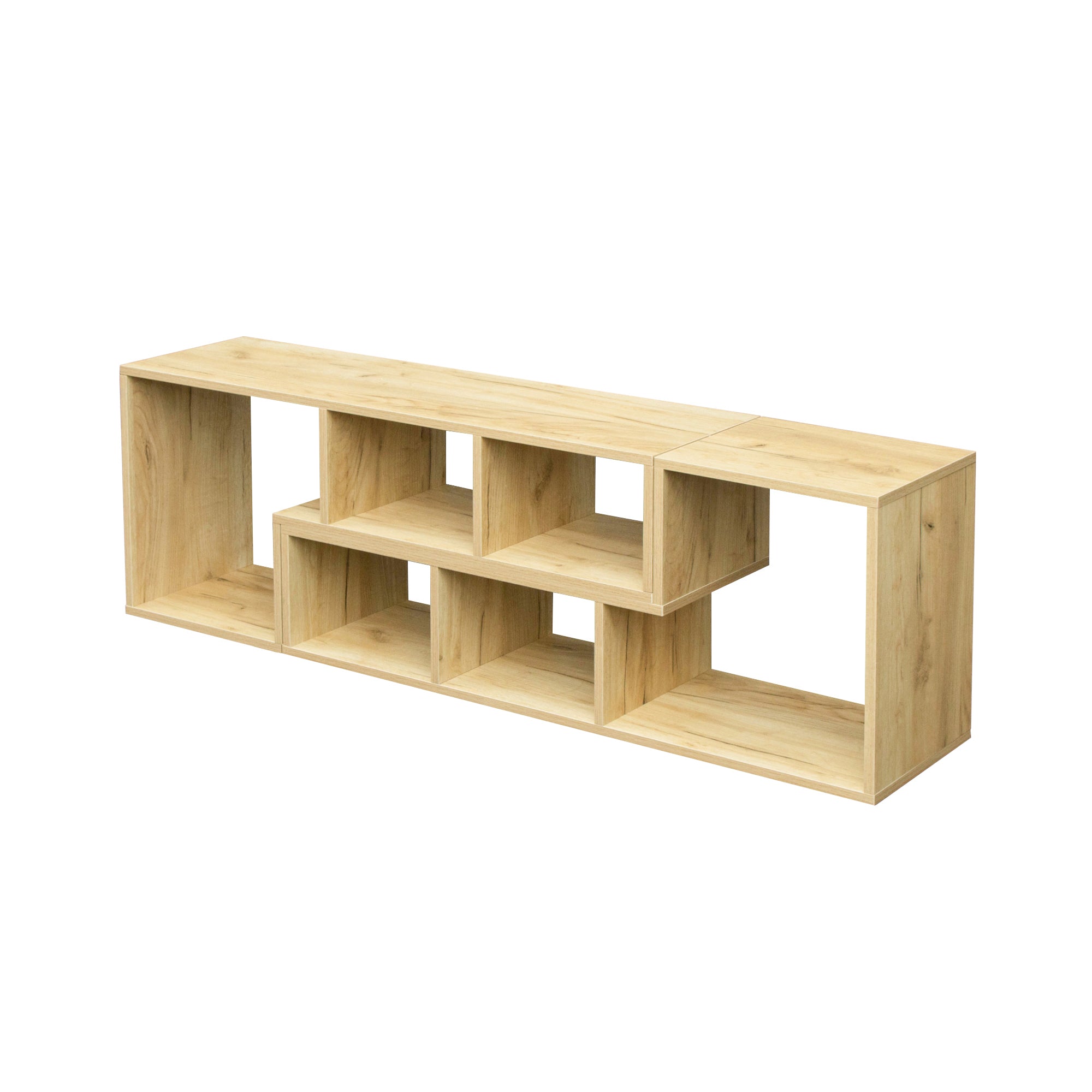 Double L Oak TV Stand