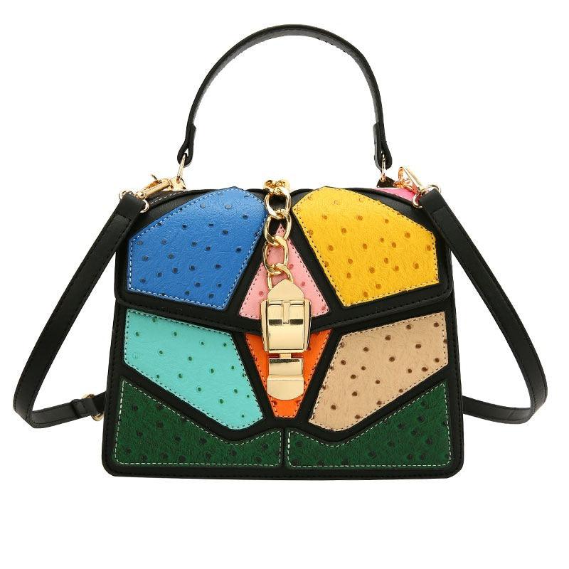 Color block bag: hand or shoulder