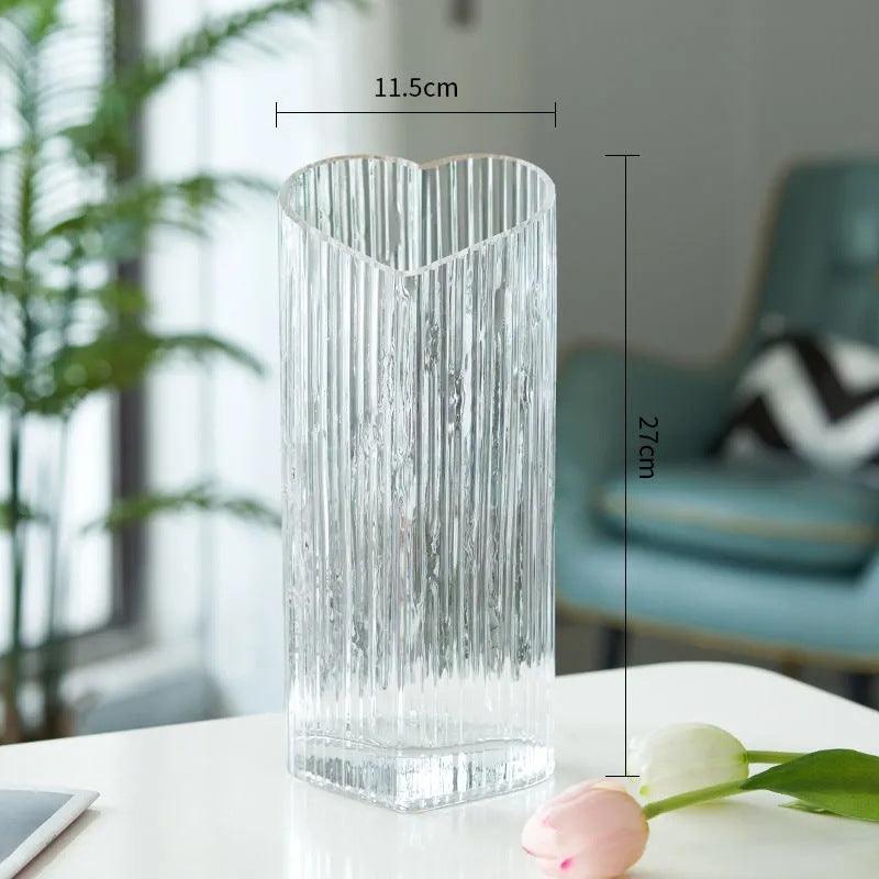 Vase d'amour en verre de luxe pour fleurs séchées