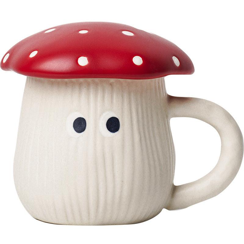 Ensemble en céramique Champignon rouge : tasse et assiette