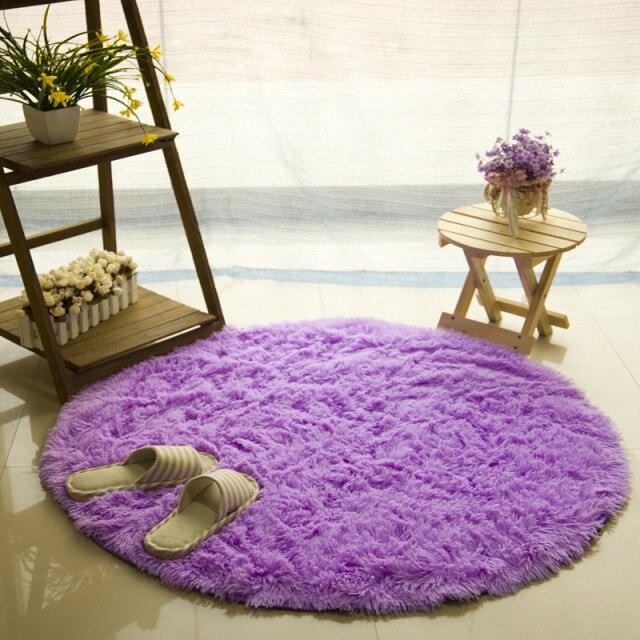 Round Faux Fur Rug