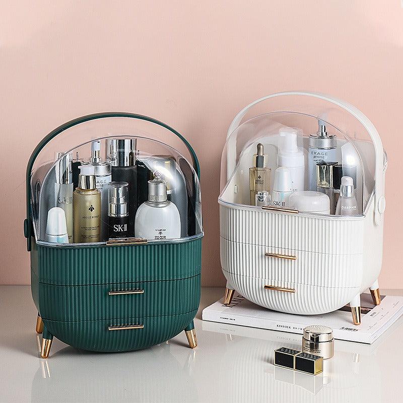 Dustproof Cosmetics Storage Box with Drawers for Vanity