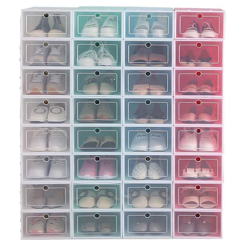 Thick Transparent Shoe Box with Flip Drawer, Convenient Storage Solution