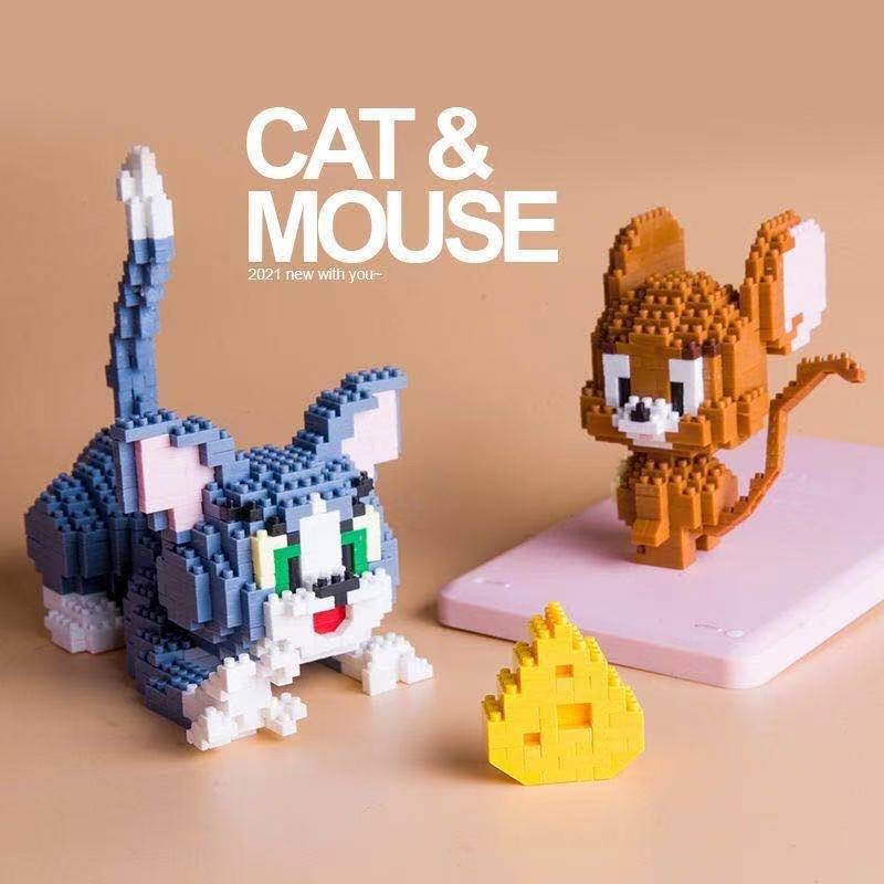 Bloques Lego de gato y ratón