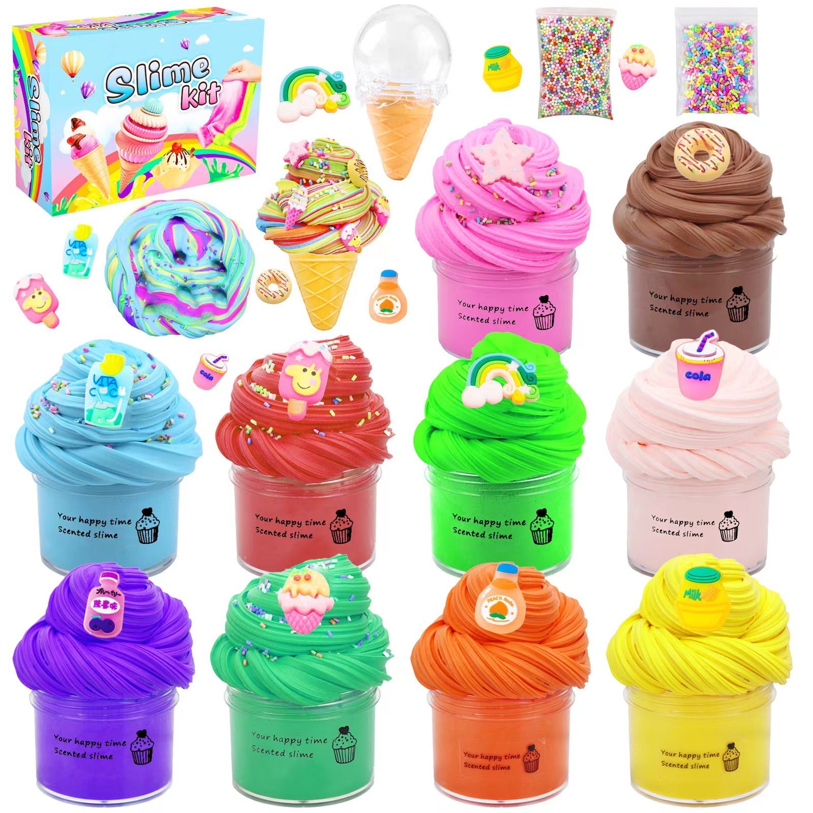 Kit Slime : beurre, coton, coloré