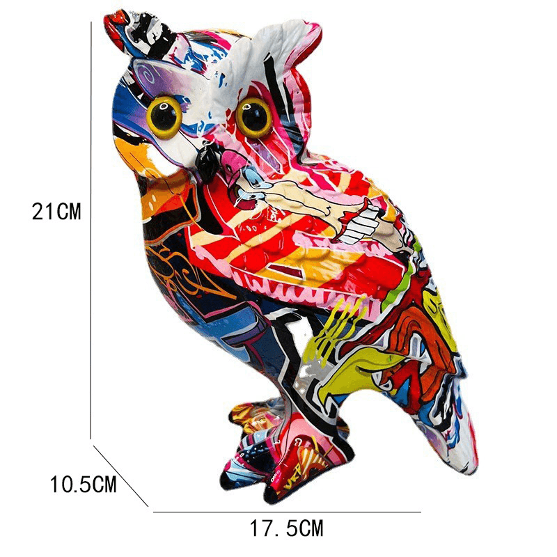 Ornements créatifs en résine de hibou coloré