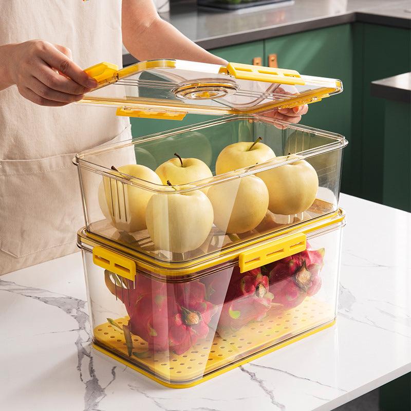 Caja de plástico transparente grande para refrigerador